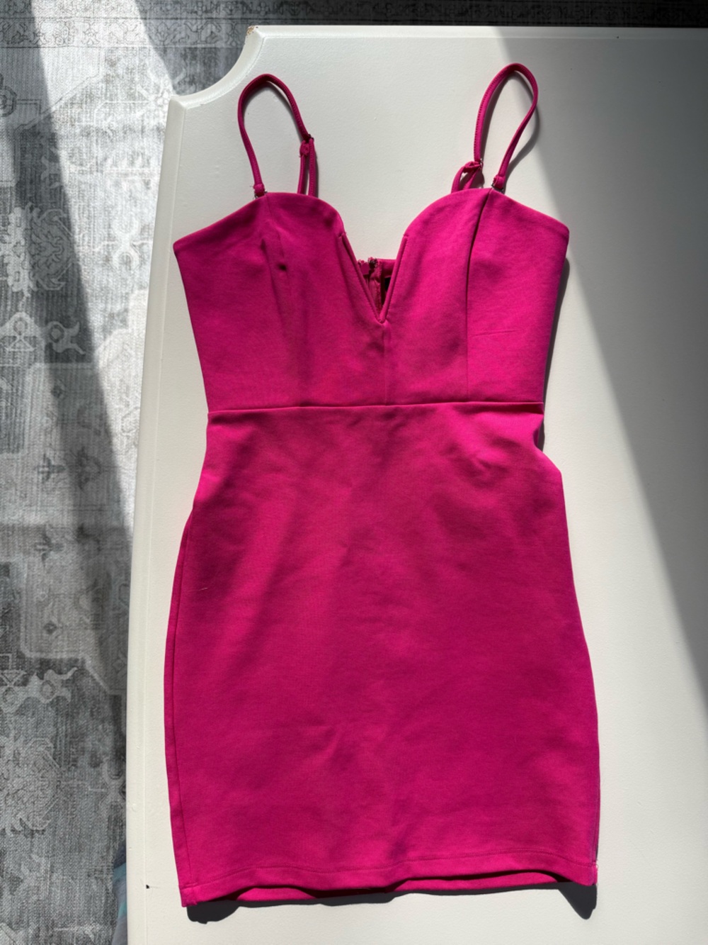 Bodycon Spaghetti-Strap Mini Dress in Hot Pink